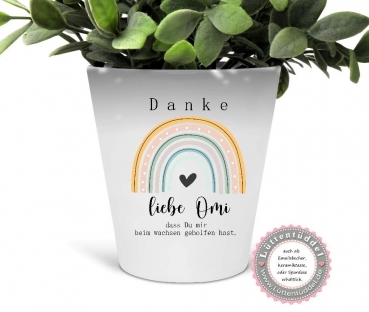 zauberhafter Blumentopf Danke Oma Name Geschenk Abschied Erzieherin, KITA KIGA Hebamme ...von Lüttentüddel® Muttertag, Mitbringsel..